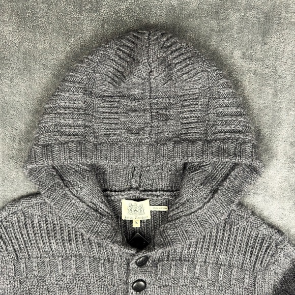 Juicy Couture Maya Hoodie NWT Rare Knit Wool Alpaca Charcoal VTG Sz L Y2K 2000s - Picture 4 of 15
